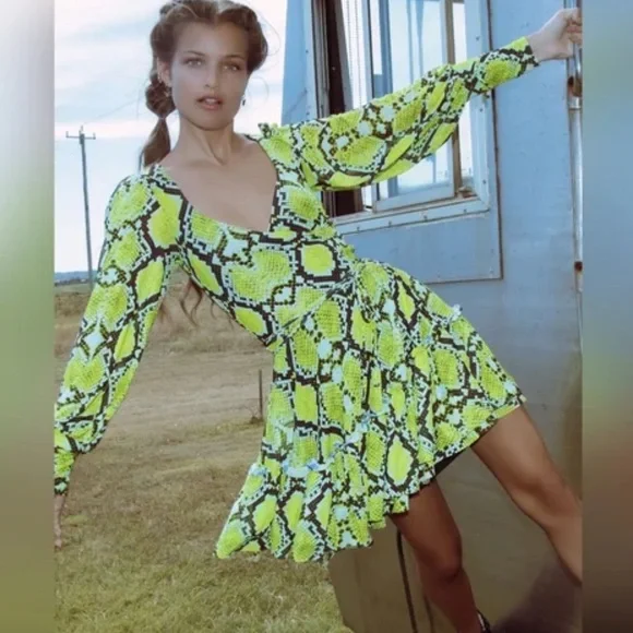 Blackmilk Acid Serpent Heavenly Wrap Dress - Picture 1 of 8